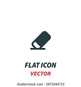 Icono de borrador en un estilo plano. Pictograma de ilustración de vector sobre fondo blanco. Símbolo aislado adecuado para concepto móvil, aplicaciones web, infografías, interfaz y diseño de aplicaciones.