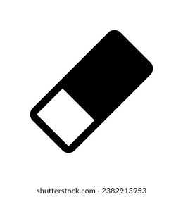 Eraser Icon. Glyph Style Eraser Fill Icon Vector Illustration