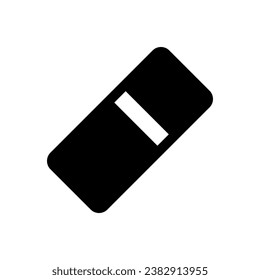 Eraser Icon. Glyph Style Eraser Fill Icon Vector Illustration