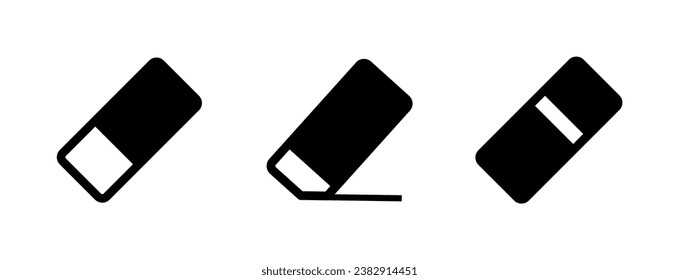 Eraser Icon. Glyph Style Eraser Fill Icon Vector Illustration