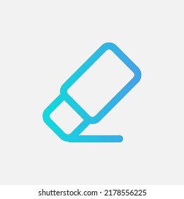 Eraser icon in gradient style about text editor, use for website mobile app presentation