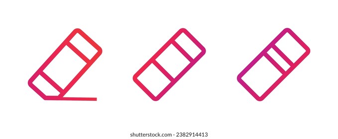 Eraser Icon. Eraser Gradient Icon Symbol Vector Illustration