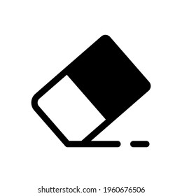 eraser icon illustration in solid black style
