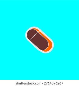 Radiergummiabbildung. Vektorgrafik des Radierersymbols. Radierer mit Schatten einzeln auf türkisem Hintergrund. Radiergummidesign.	