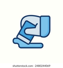 eraser icon, isolated blue outline style, graphic design icon theme