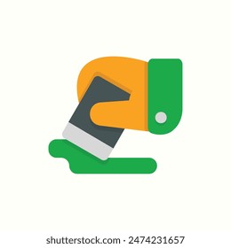 eraser icon, isolated graphic design icon set with flat color style