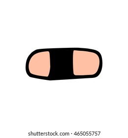 Eraser icon isolated on white background in style hand draw