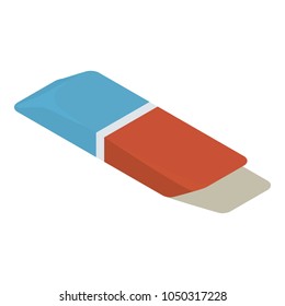 Eraser icon. Isometric illustration of eraser vector icon for web