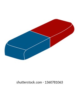 Eraser icon. Isometric of eraser vector icon.