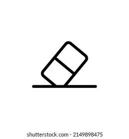 Eraser Icon. Line Art Style Design Isolated On White Background
