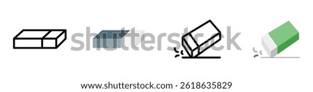 Eraser icon in line and flat style