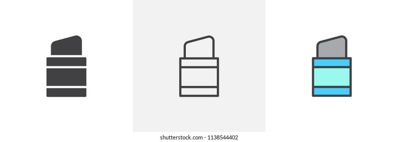 Eraser icon. Line, solid and filled outline colorful version, outline and filled vector sign. Symbol, logo illustration. Different style icons set. Pixel perfect vector graphics