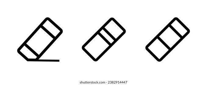 Eraser Icon. Lineal Style Eraser Outline Icon Vector Illustration