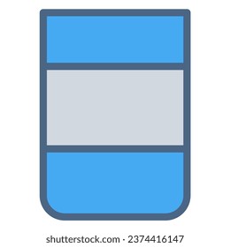 Eraser Symbol oder Logo-Illustration gefüllt Umriss-Farbstil. Symbole für die Bürofarbe.