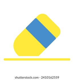 Radiersymbol oder Logo-Illustration mit flachem Farbstil