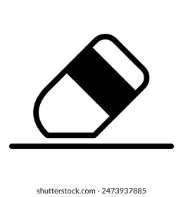 eraser icon or logo illustration outline black style