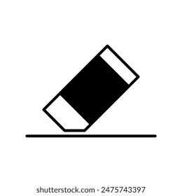 Eraser icon or logo illustration outline black style