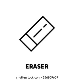Eraser icon or logo in modern line style. High quality black outline pictogram for web site design and mobile apps. Vector illustration on a white background.