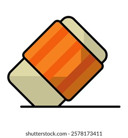 eraser icon. office material icon. lineal color