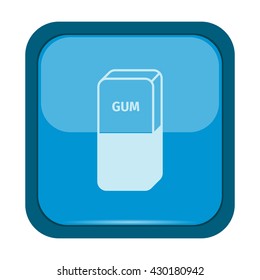 Eraser icon on a blue button