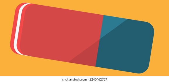 Eraser icon on orange background