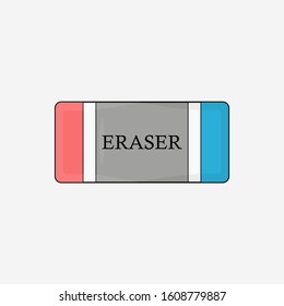 
eraser icon. eraser is one of the stationery supplies which is a soft rubber that is able to remove the marks produced with a pencil. vector illustration