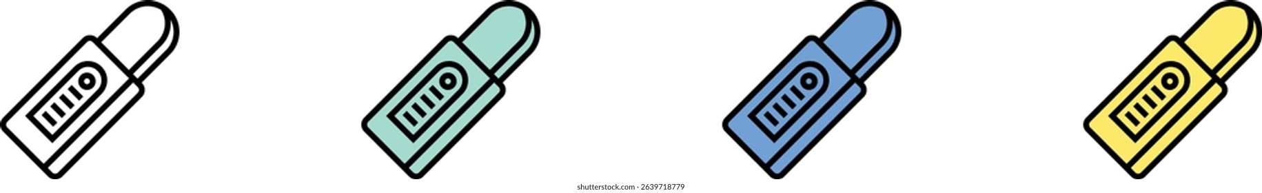 eraser icon. Outline, Green, Blue and Yellow Style Design Isolated On White Background
