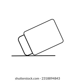Eraser icon. Outline illustration of eraser vector icon for web