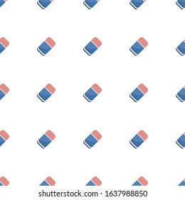 Eraser icon pattern seamless isolated on white background. Editable flat Eraser icon. Eraser icon pattern for web and mobile.