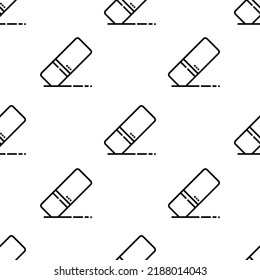 eraser icon pattern. Seamless eraser pattern on white background.