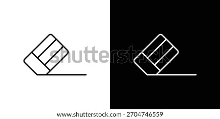 Eraser icon pixel perfect. Outline symbol. Simple linear drawing.