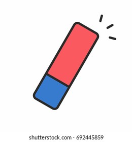 Eraser icon red and blue