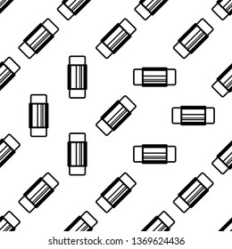 Eraser Icon Seamless Pattern, Pencil Eraser Icon, Pen Eraser Icon Vector Art Illustration