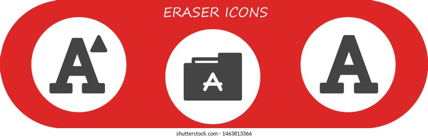eraser icon set. 3 filled eraser icons.  Collection Of - Font