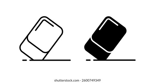 Eraser icon set. Flat illustration of icons on a white background