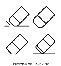 Eraser icon set. Vector graphic illustration. Suitable for website design, logo, app, template, and ui. EPS 10.