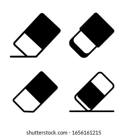Eraser icon set. Vector graphic illustration. Suitable for website design, logo, app, template, and ui. EPS 10.