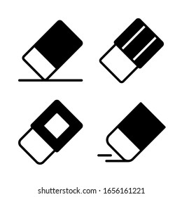 Eraser icon set. Vector graphic illustration. Suitable for website design, logo, app, template, and ui. EPS 10.