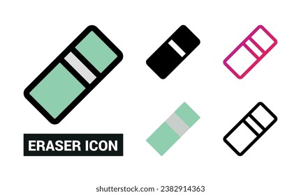 Eraser Icon Set Vector Illustration