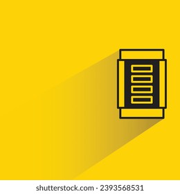 eraser icon with shadow on yellow background