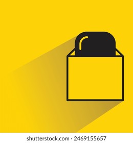 eraser icon with shadow on yellow background