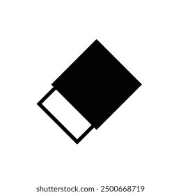 eraser icon, slanted down eraser computer mouse cursor, click eraser pointer black and white style