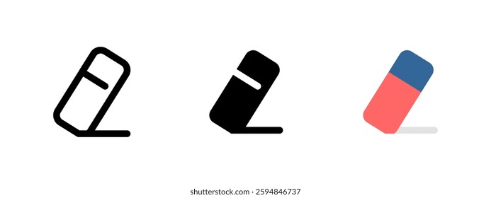 Eraser icon. Stationery and school supply symbol. Correction tool vector illustration. Office and drawing rubber pictogram. Mistake removal and writing accessory concept.