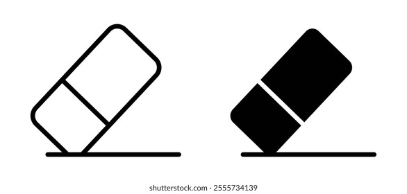 Eraser icon symbol collection on white background.