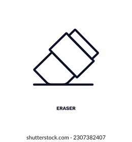 eraser icon. Thin line eraser icon from education and science collection. Outline vector isolated on white background. Editable eraser symbol can be used web and mobile