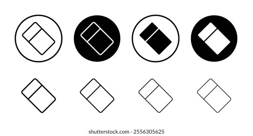 Eraser icon Thin line vector illustration set