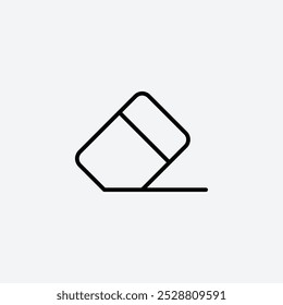 Eraser icon in tree different line stroke sizes.