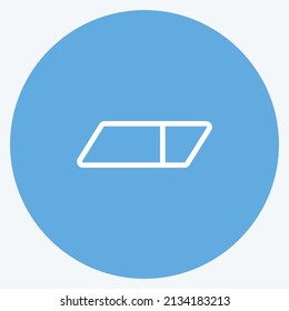 Eraser Icon in trendy blue eyes style isolated on soft blue background