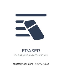 Eraser icon. Trendy flat vector Eraser icon on white background from E-learning and education collection, vector illustration can be use for web and mobile, eps10