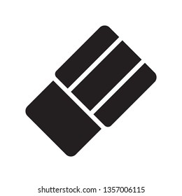Eraser icon in trendy glyph style design. Vector graphic illustration. Eraser icon for website design, logo, and ui. Vector file. EPS 10. 